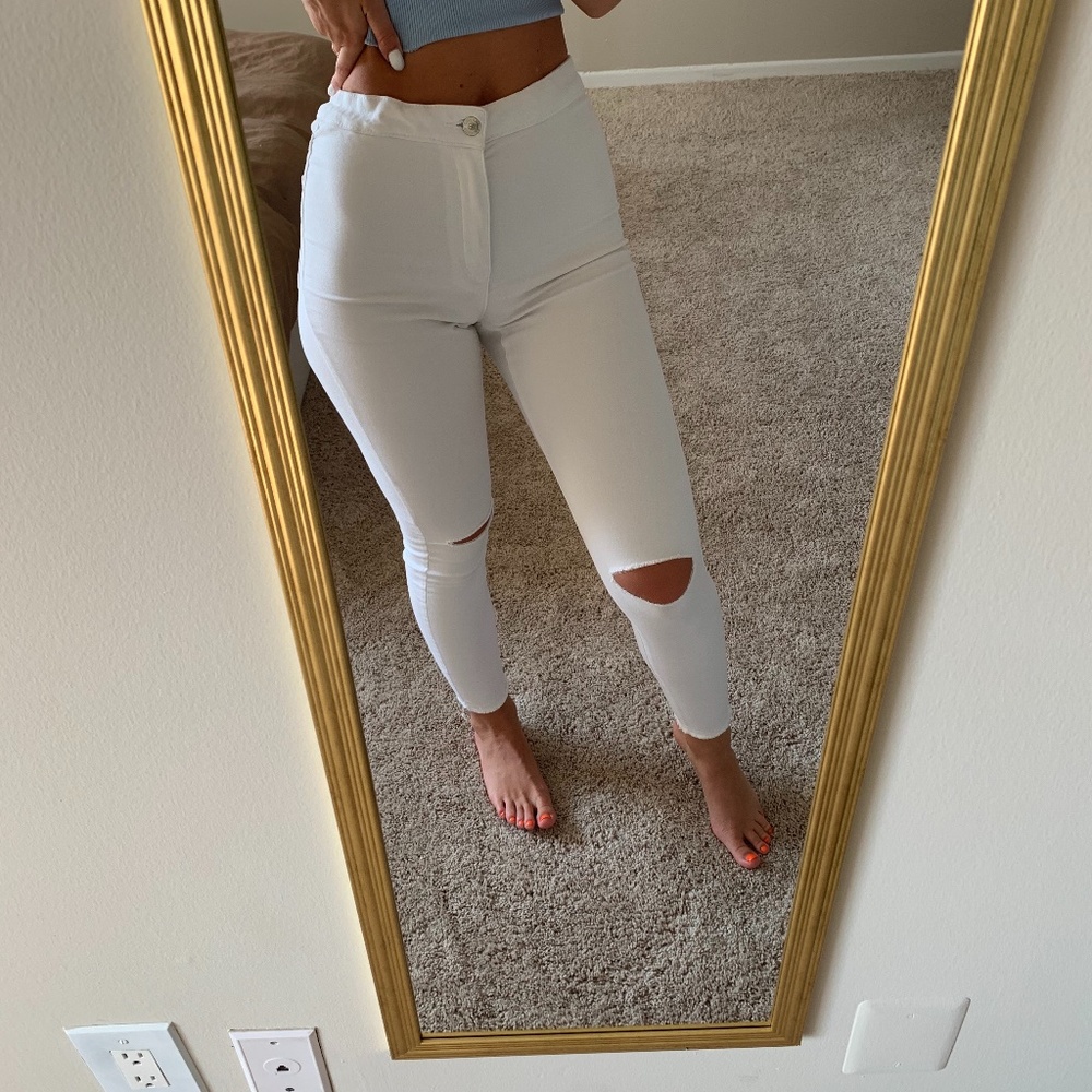 Zara white jeans High waist